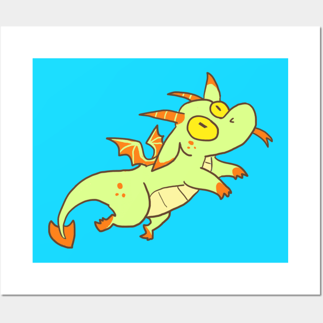 Cute Baby Green Dragon Wall Art by sky665